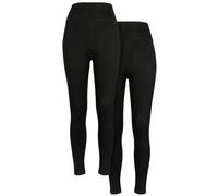 Urban Classics Damen TB2633A-Ladies High Waist Jersey 2-Pack Leggings, Black+Black, S
