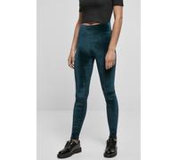 Urban Classics Damen Leggings Ladies High Waist Velvet Leggings Teal-4XL