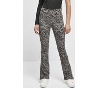 Urban Classics Damen-Leggings High-Waist Zebra Boot-Cut Asphalt/Black 5XL