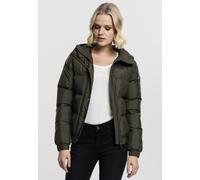Urban Classics Damen Ladies Hooded Puffer Jacket TB1756 XS, darkolive