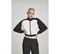 Urban Classics Damen Leichte Jacke Ladies Short Raglan Crinkle Batwing Jacket Black/White
