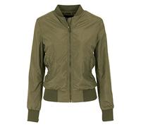Urban Classics Damen Light Bomber Jacket - leichte Übergangsjacke im Regular Fit aus Polyester mit Reißverschluss und Rippbündchen für Freizeit und Streetwear,Olive,XL