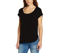 Urban Classics Damen Long Back Shaped Slub Tee - Locker geschnittenes Baumwoll T-Shirt im Loose Fit mit längerem Rückenteil für Freizeit, Streetwear & Casual Outfits,Schwarz,XL