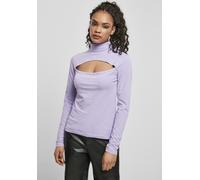 Urban Classics Damen Longsleeve Ladies Cut-Out Turtleneck Longsleeve Lavender-4XL