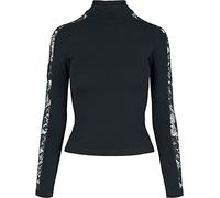 Urban Classics Damen Longsleeve Ladies Lace Striped Sweater T-Shirt, Schwarz (Black 00007), XXX-Large (Herstellergröße: 3XL)