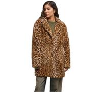Winterjacke URBAN CLASSICS "Urban Classics Ladies Oversized Faux Fur Leo Coat", Damen, Gr. XL, leo, 100% Polyester, animal-print, oversize, amerikanischer Ausschnitt, Jacken (58299341-XL) leo