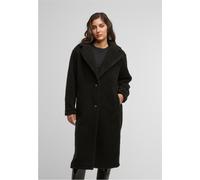 Urban Classics Damen Mantel Teddy Long Coat, langer Kuschelmantel mit weitem Kragen und Knopfverschluss, Größen XS - XL