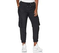 Urban Classics Damen Nylon cargobroek met Hoge Taille voor Dames Freizeithose, Schwarz, 5XL Große Größen EU