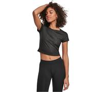 Urban Classics Damen Oberteil Ladies Stretch Pattern Cropped Tee T-Shirt, Schwarz (Black Snake 02353), X-Large (Herstellergröße: XL)
