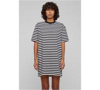 Urban Classics Damen-Oversize-Streifen-T-Shirtkleid Weiß/Schwarz M