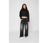 Urban Classics Damen Sweatshirt Cropped Oversized High Neck Crew Schwarz XL