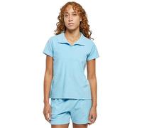 Urban Classics Damen Polo Shirt Ladies Towel Polo Tee balticblue M