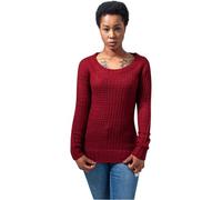 Urban Classics Damen Damen Long Wideneck Sweater, Rot (Burgund 606), XL