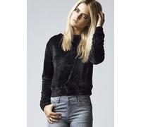 Urban Classics Damen Sweatshirt Samt-Crew kurz Schwarz S