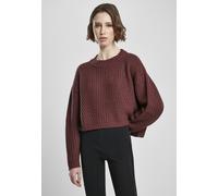 Rundhalspullover URBAN CLASSICS "Urban Classics Damen Ladies Wide Oversize Sweater", Damen, Gr. XS, cherry, 100% Polyacryl, unifarben, oversize, Rundhals, Pullover Rundhalspullover (51844050-XS) cherr