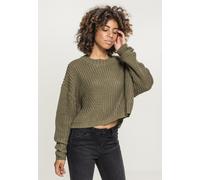 Sweatshirt URBAN CLASSICS "Urban Classics Damen Ladies Wide Oversize Sweater", Damen, Gr. S, olive, 100% Polyacryl, unifarben, Rundhals, Sweatshirts Sweatshirt (65748557-S) olive