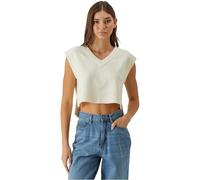 Steppweste URBAN CLASSICS "Urban Classics Ladies Soft Knit Pullunder", Damen, Gr. XS, sandweiß, 76% Polyester, 10% Polyacryl, 8% Polyamid, 6% Elasthan, Westen Steppweste (57315647-XS) sandweiß