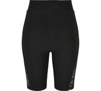 Urban Classics Damen Radlerhose High Waist mit Spitzen-Einsatz Schwarz Gr. S