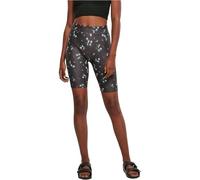 Urban Classics Damen Radlerhose Ladies Soft AOP Cycle Shorts, Farbe blackfloret, Größe S