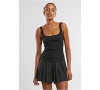 Urban Classics Damen-Ripp-Top mit breitem Halsausschnitt, 2er-Pack, schwarz+schwarz, XS