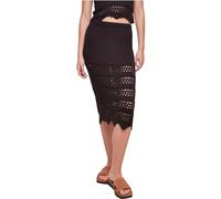 Urban Classics Damen Rock Crochet Midirock 3/4 Schwarz Gr. 5XL