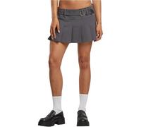 Sommerrock URBAN CLASSICS "Urban Classics Ladies Pleated Skirt", Damen, Gr. L, schwarzstone, 50% Polyester, 50% Viskose, unifarben, normal, Röcke (99454011-L) schwarzstone