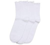 Urban Classics Damen Ruffle Socken 3er Pack - Gerüschter Saum, weiches Material, Farben Schwarz, Grau & Weiß, Größe 39-43