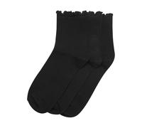 Urban Classics Damen Ruffle-Socken 3er Pack, gerüschter Saum, Schwarz/Grau/Weiß 39-44
