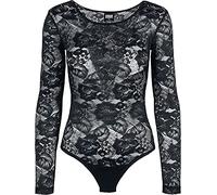 Urban Classics Ladies Lace Longsleeve Body in Gr. S in Schwarz