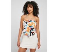 T-Shirt URBAN CLASSICS "Urban Classics Damen Ladies Cropped AOP Satin Triangle Top" Gr. M, orange (magicmangoabstract) Herren Shirts (90835927-M) magicmangoabstract