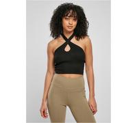 Urban Classics Damen Shirt Ladies Rib Knit Crossed Neckholder Top Black-XXL