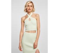 Urban Classics Damen Shirt Ladies Rib Knit Crossed Neckholder Top Lightmint-L