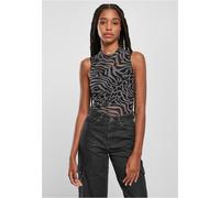 Urban Classics Damen Shirt Ladies Sleeveless Mesh Body Asphalt/Black-4XL