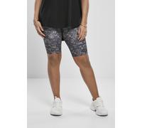 Stoffhose URBAN CLASSICS "Urban Classics Damen Ladies High Waist Camo Tech Cycle Shorts", Damen, Gr. 4XL, US-Größen, schwarzdigital camo, 77% Polyester, 23% Elasthan, slim fit, Hosen Stoffhose (343032