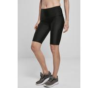 Urban Classics Damen Shorts Ladies High Waist Shiny Rib Cycle Shorts Black-4XL