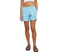 Shorts URBAN CLASSICS "Urban Classics Damen Ladies Towel Shorts", Damen, Gr. M, US-Größen, balticblau, 100% Baumwolle, unifarben, relaxed fit, Hosen Shorts (49813403-M) balticblau
