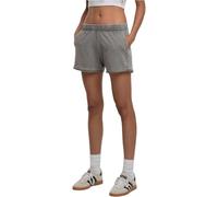 Sweatshorts URBAN CLASSICS "Urban Classics Ladies Washed Jersey Shorts", Damen, Gr. 4XL, US-Größen, steelgrau, 83% Baumwolle, 17% Polyester, unifarben, normal, Hosen Sweatshorts (92458001-4XL) steelgr