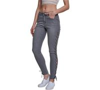 Urban Classics Damen Hose Ladies Denim Lace Up Skinny Pants Grey-29