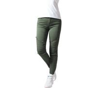 Urban Classics Damen Slim Hose Stretch Biker Pants, Gr. W26, Grün (Olive 176)