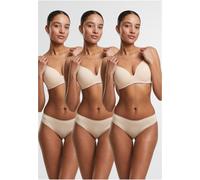 Urban Classics Damen Slip Ladies Ladies Bonded Brazilian 3-Pack TB7662B Beige+Beige+Beige-S
