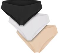 Urban Classics Damen Slips Ladies Lasercut Brazilian 3-Pack TB7663B Black+White+Beige-S