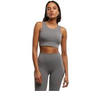 Sport-BH URBAN CLASSICS "Urban Classics Ladies Sports Bra low back", Damen, Gr. S, Cup 0, senior grau, 80% Nylon, 20% Elasthan, BHs Sport-BH (27764831-S) senior grau