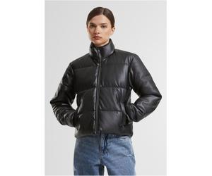 Urban Classics Damen Steppjacke Ladies Synthetic Leather Puffer Jacket TB7073 Black-S