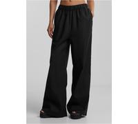 Urban Classics Damenhose TB6850 – Linen Mixed Wide Pants, Baumwoll-Leinen-Mischung, Schwarz XS