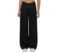 Urban Classics Damen Hose Ladies Organic Pleated Pants, Bundfaltenhose für Frauen, Weites Bein, black, 32