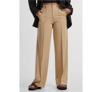 Urban Classics Damen Stoffhose Ladies Wide Pleated Pants TB6843 Unionbeige-33