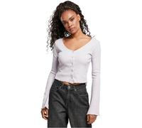 Urban Classics Damen Strickjacke Ladies Cropped Rib Cardigan softlila V-Ausschnitt Gr. 3XL