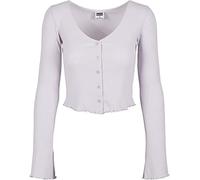 Urban Classics Damen Strickjacke Ladies Cropped Rib Cardigan softlilac XL