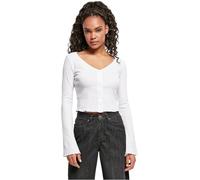 Urban Classics Strickjacke Damen – Cropped Rib Cardigan – Weiß – 3XL
