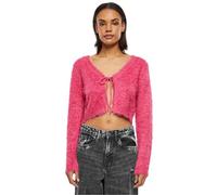 Urban Classics Damen Strickjacke Ladies Tied Cropped Feather Cardigan hibiskuspink 3XL